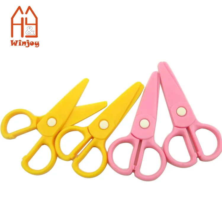 Wholesale & Custom Children Safety Cheap Blunt Tip Pre-school Toddler Plastic Craft Scissors for Kids For Art Supplies Design