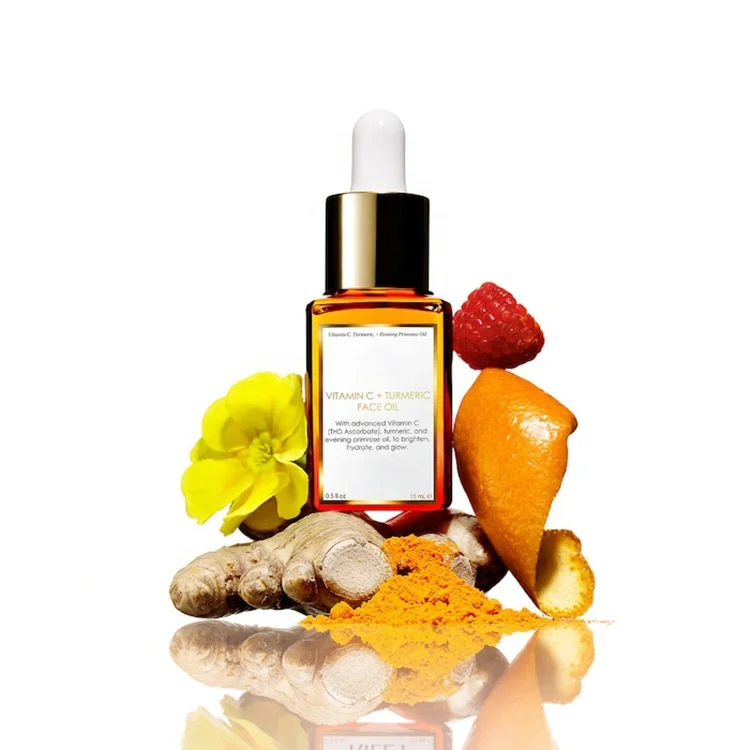 
Private Label Natural plants cruelty free Moisturizing Anti aging Brighten Whitening Vitamin C turmeric face and OIL face serum 