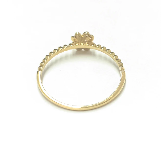 
DSC03909 Clover Design 18K Yellow Gold Ring Women Real Solid Gold Rings Jewelry Wedding Rings Gold 18k 