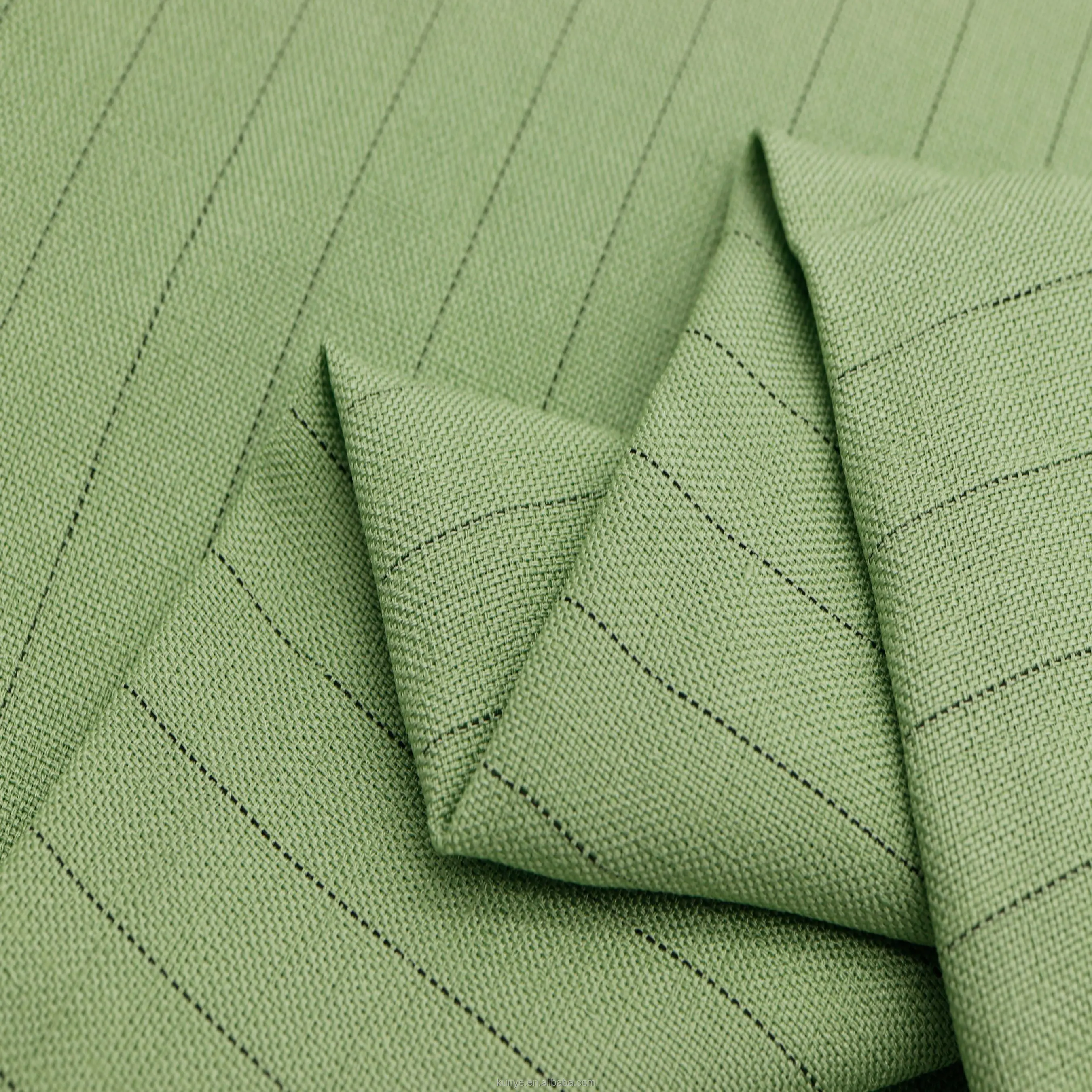 KUNYE sustainable stripe textured linen fabric for upholstery