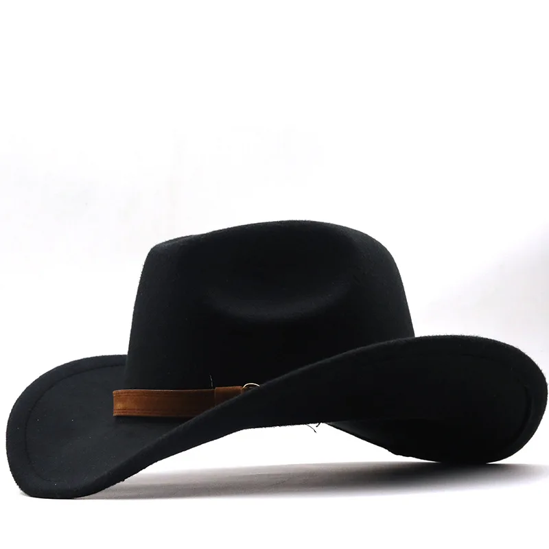 Hot Selling Western Wide Brim Women Felt Wool Cow Boy Fedora Hat for Man