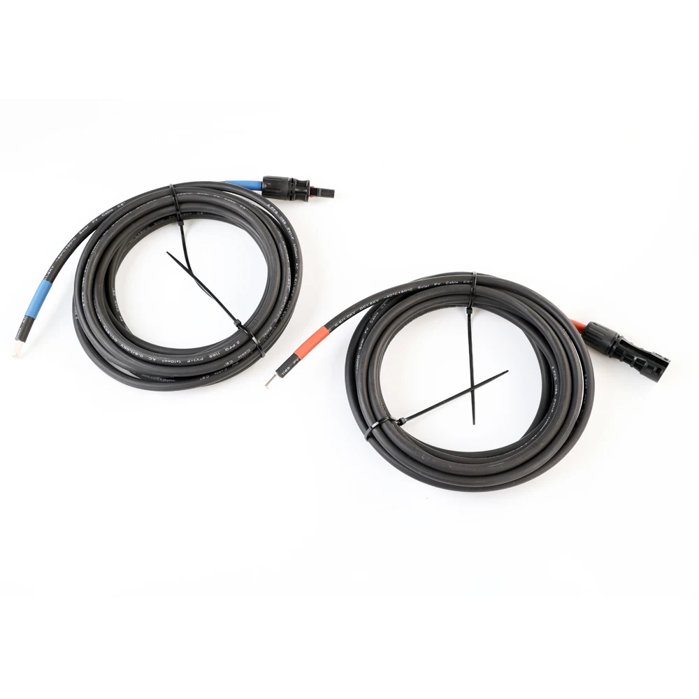 8AWG 10mm 2pcs 5m Copper Solar PV MC 4 Male Female Power Extension Cable for Solar Panel Power Station