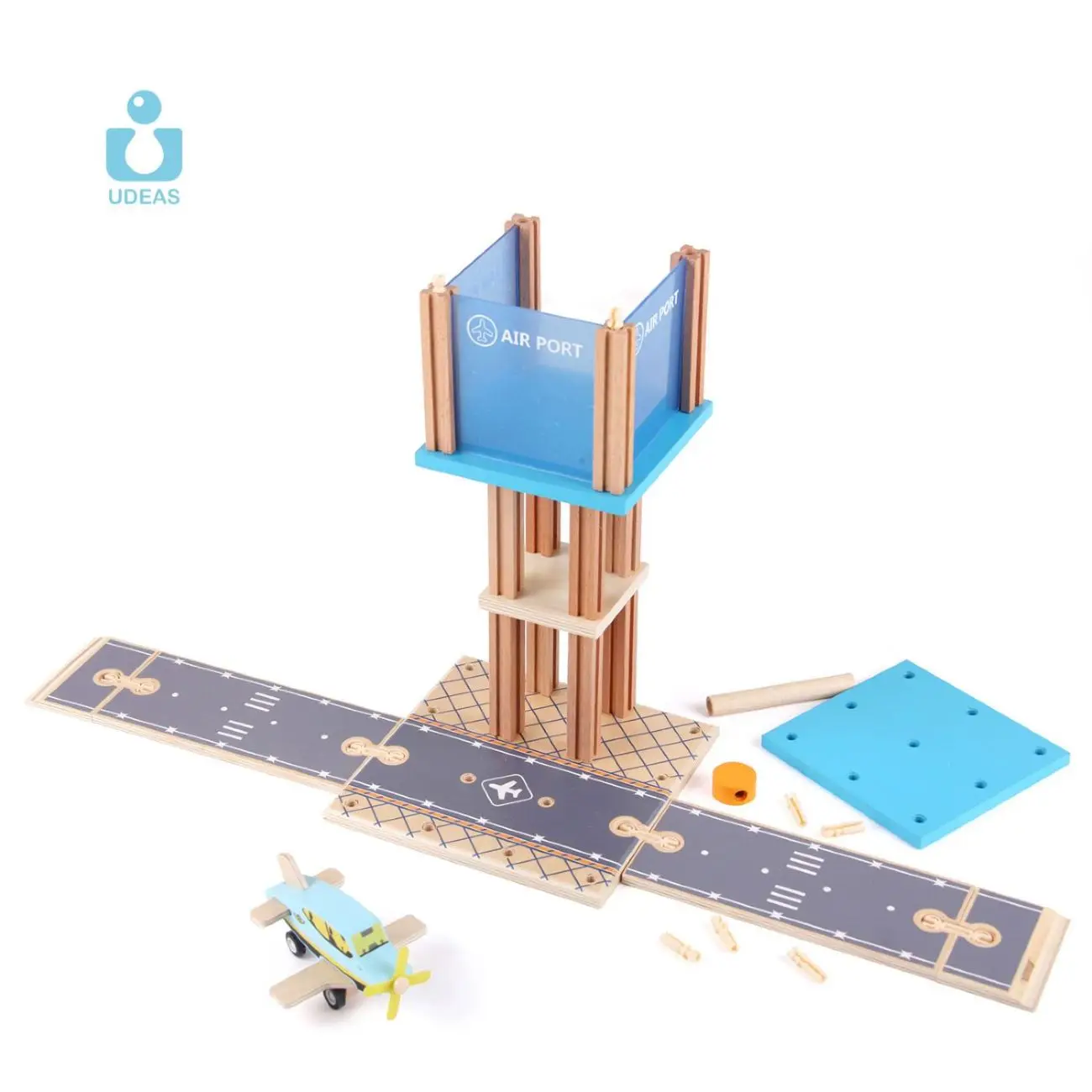 UDEAS DIY Splicing slot toys emulational wooden airport tracks toys for kids