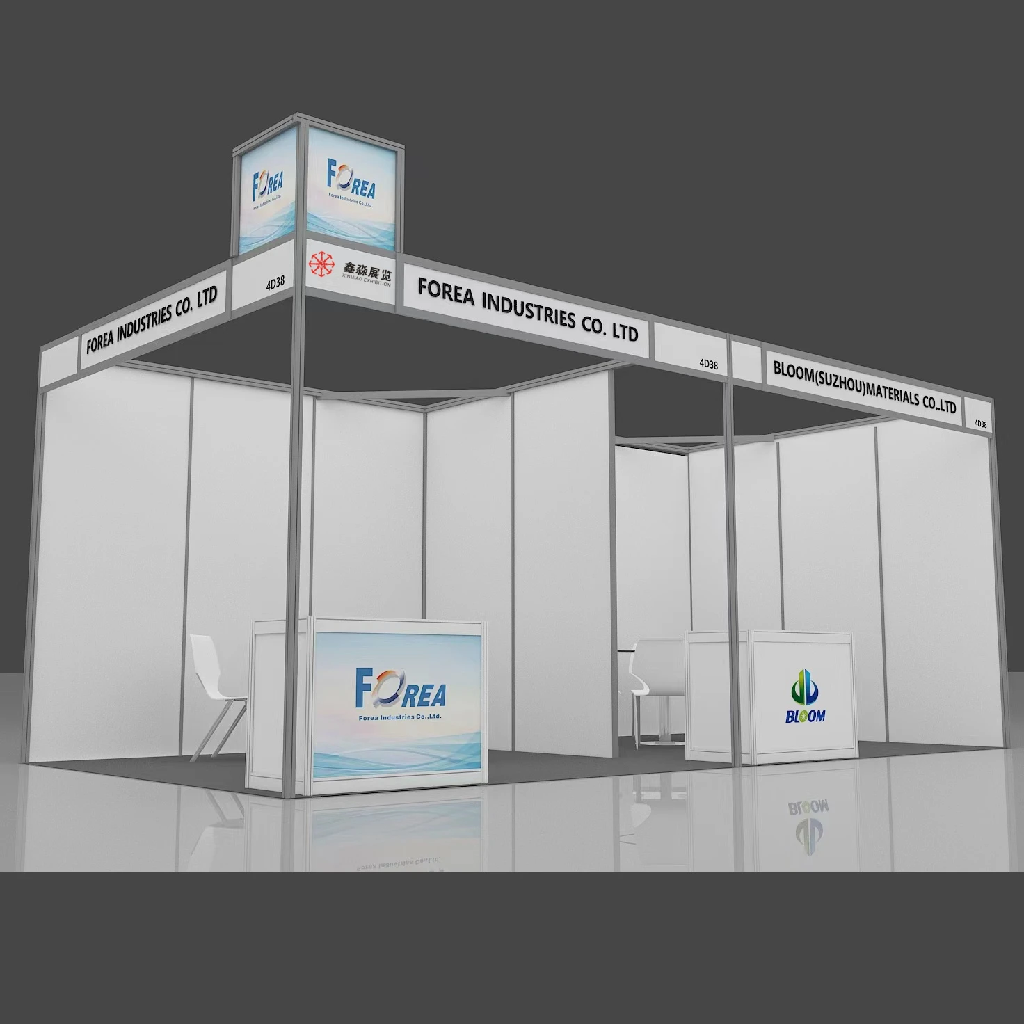 Folding Counter for Exhibition Booth,Portable Easy to installation Tradeshow Stand Counter Information Desk for Sale