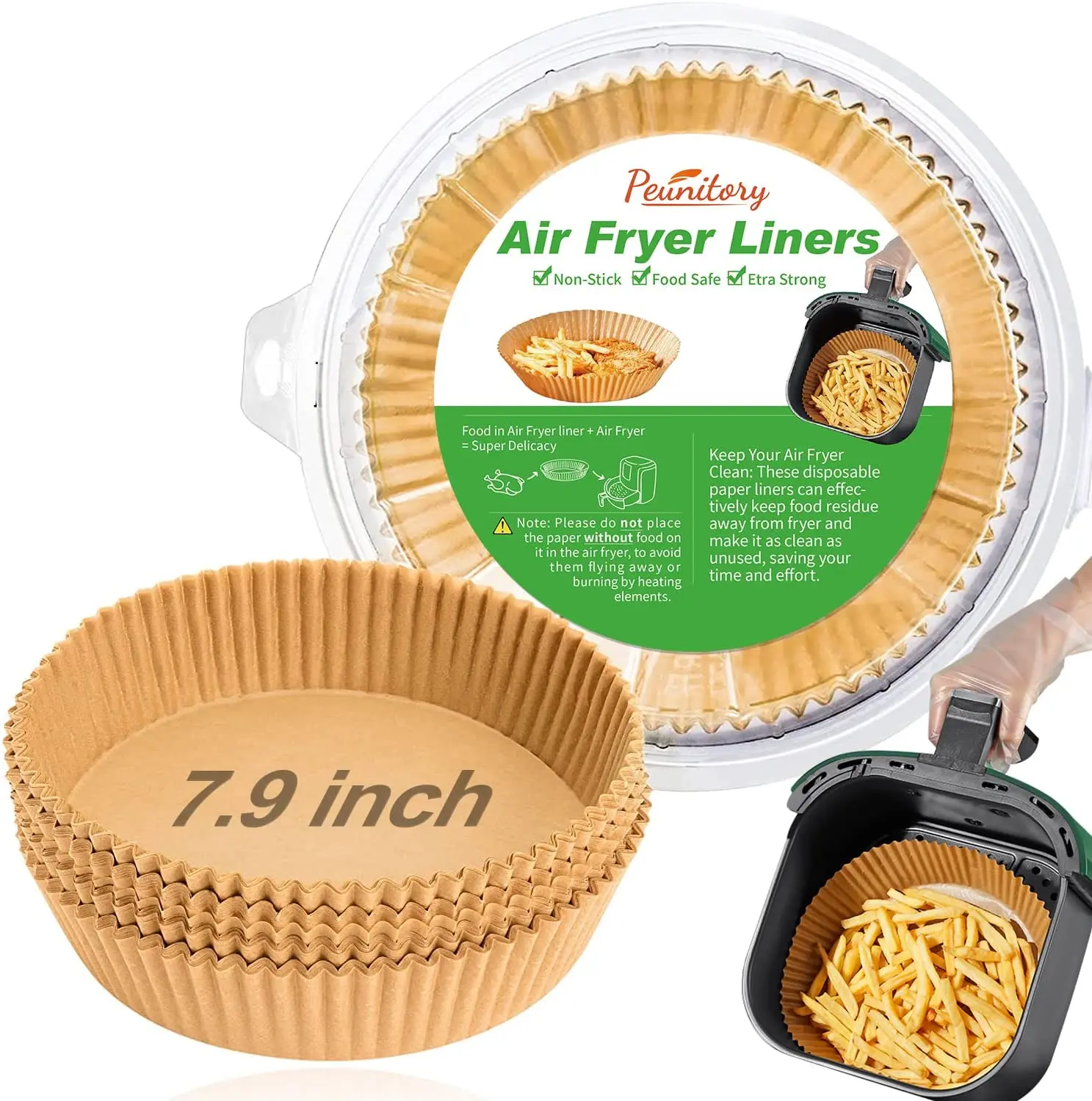 Biodegradable food grade parchment paper disposable air fryer paper tray
