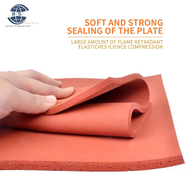 Support non-standard customized fireproof and highly elastic red rectangular solid polyurethane silicone rubber sheet