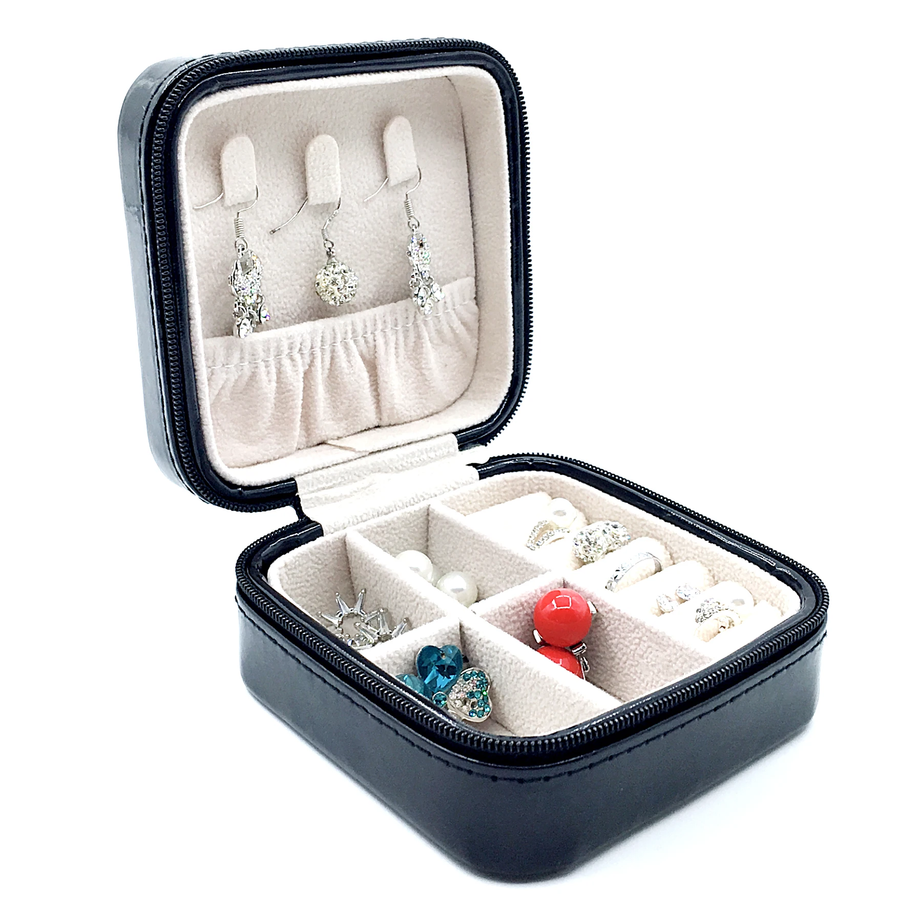 
PU leather Small Jewelry Box Organizer Display Storage Case for Rings Earrings Necklace, Gifts for Girls Women 