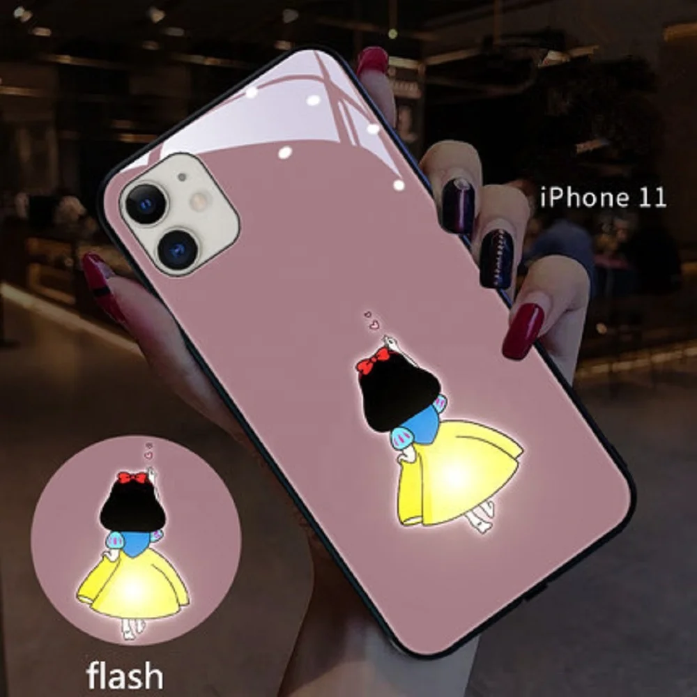 Милый дизайн принцессы Голосовое управление вызов вспышка входящий светящийся Корпус для мобильного телефона чехол