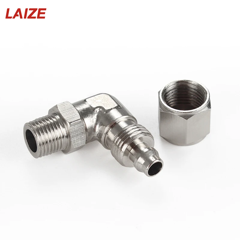 Male Elbow Swivel Adaptor Rapid Push on Pneumatic air hose fittings quick elbow nickel brass pneumatic Connectors