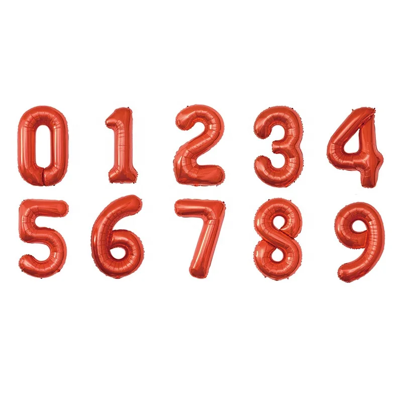 Manufacture 40 inch number balloon inflatable foil helium balloon big party balloon decoration