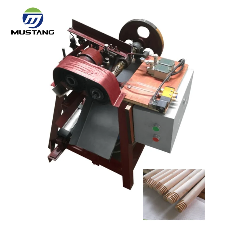 MB9010T Mustang Automatic Wooden Broom Handle/Stick Machine Cutting/ Screw / Dome Machine