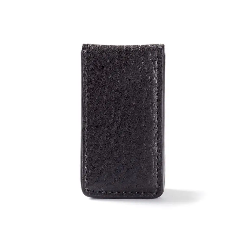 Front Pocket Mens Slim Magnetic Leather Money Clip Promotion Gift Minimal Wallet
