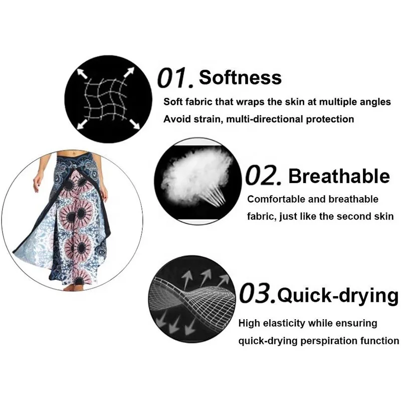 Womens Bohemian Yoga Pants Thailand Indonesian Hippie Split Trousers Gypsy Costume Boho Clothing Palazzo Pants