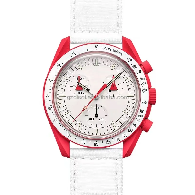 OMG moon Waterproof Wrist Watches Tachymeter Chronograph Quartz Watch For MenV women Planet Moon Mercury Watch