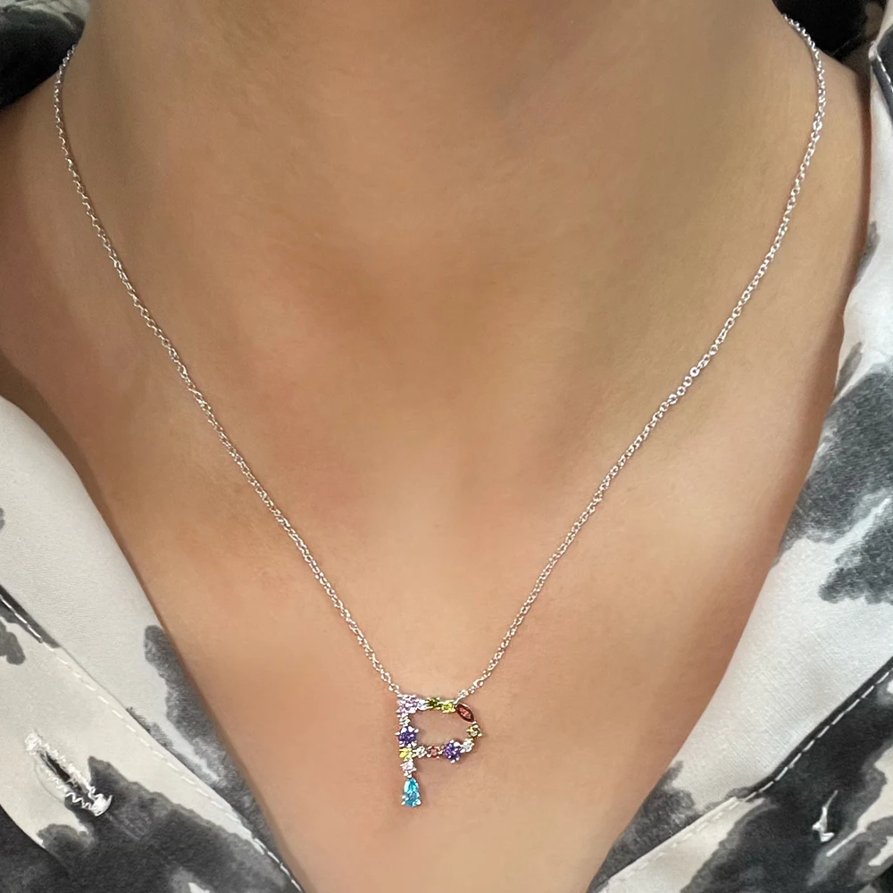 Женское колье с фианитами, 925