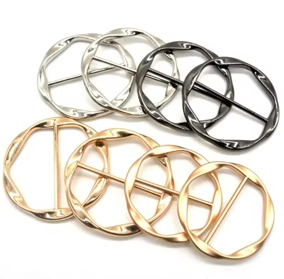 T-shirt Tie Clips Buckle Women Fashion Metal Round Circle Clothing Ring Wrap Holder Silk Scarf Ring Clip Buckle