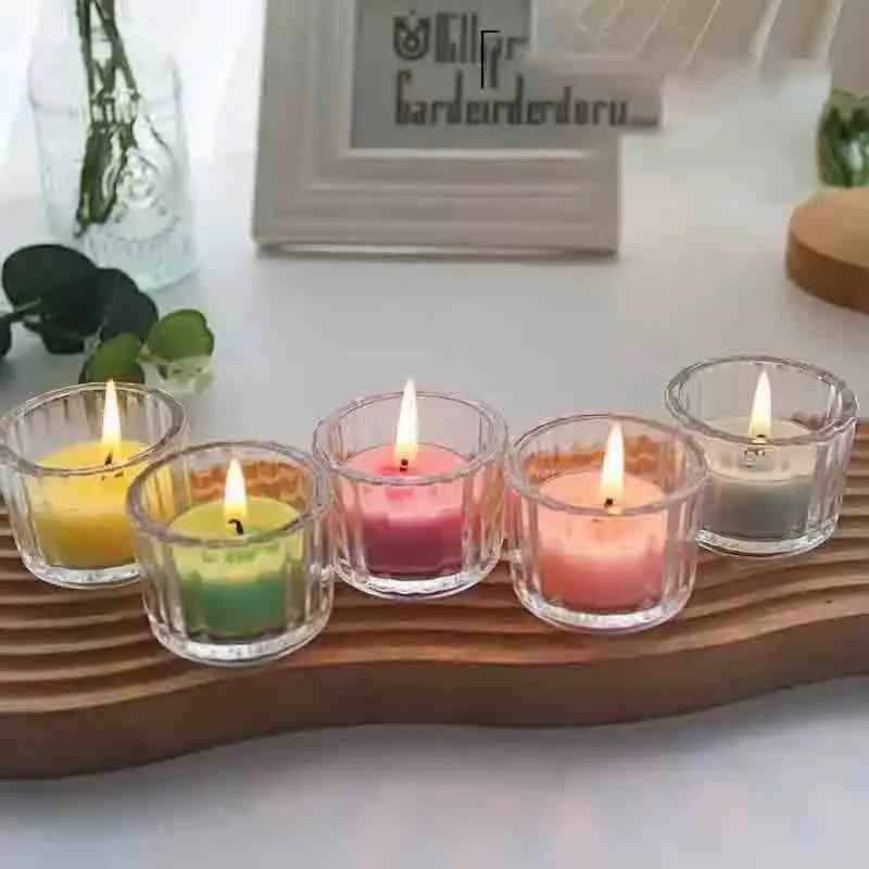 Bulk Luxury Clear Glass Jar for Candles Decorative Empty Candle Container Heat Resistant Glass Candle Vessel for Home Decor