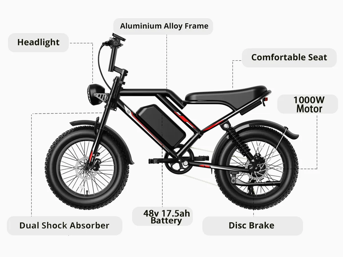 1000w 48v ebike electric hybrid city bike for adult, battery assisted operated electric bike bicycle, e-bike fat tire e bike