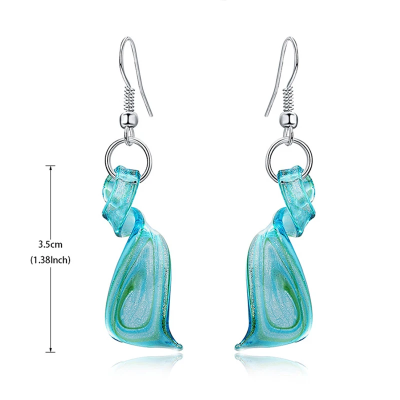 Murano Glass Glaze Lamellar Millefiori Inspiration Mixed Colors Lampwork Glass Twist Pendant Necklace Earring Jewelry Set BHQ009