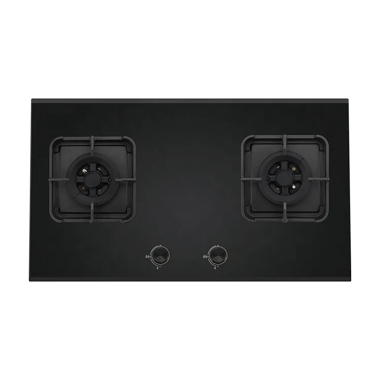 
Home appliances popular tempered glass gas 2 burner hob built in stove 