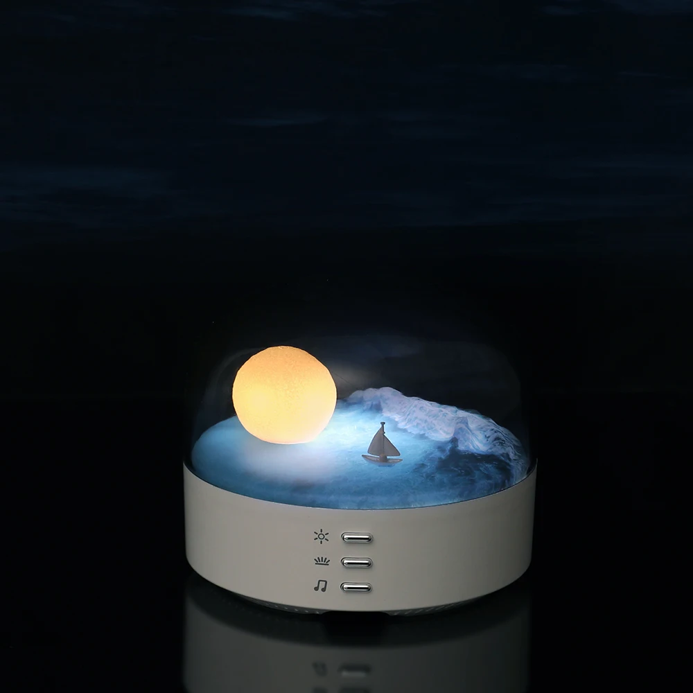 Moon Landscape Lamp Bluetooth Speaker Anniversary Gift Bedroom Decoration Eye Protection Atmosphere Night Light