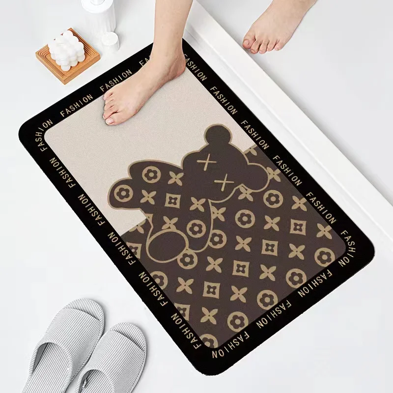 Soft Bathroom Rugs And Bath Mats  Diatomite Anti Slip Fast Absorbent Floor Mat