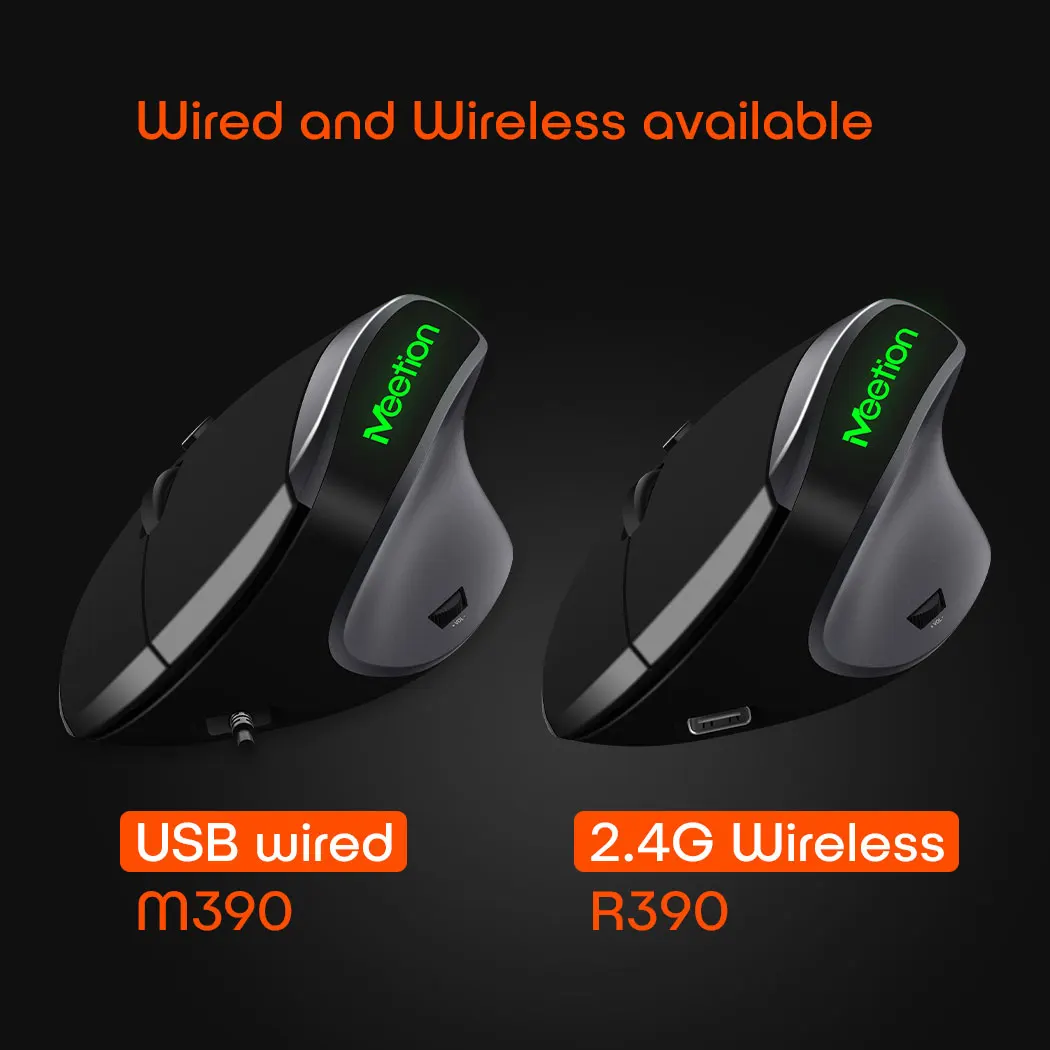 Беспроводная эргономичная мышь с подсветкой и перезаряжаемой батареей для обеих рук