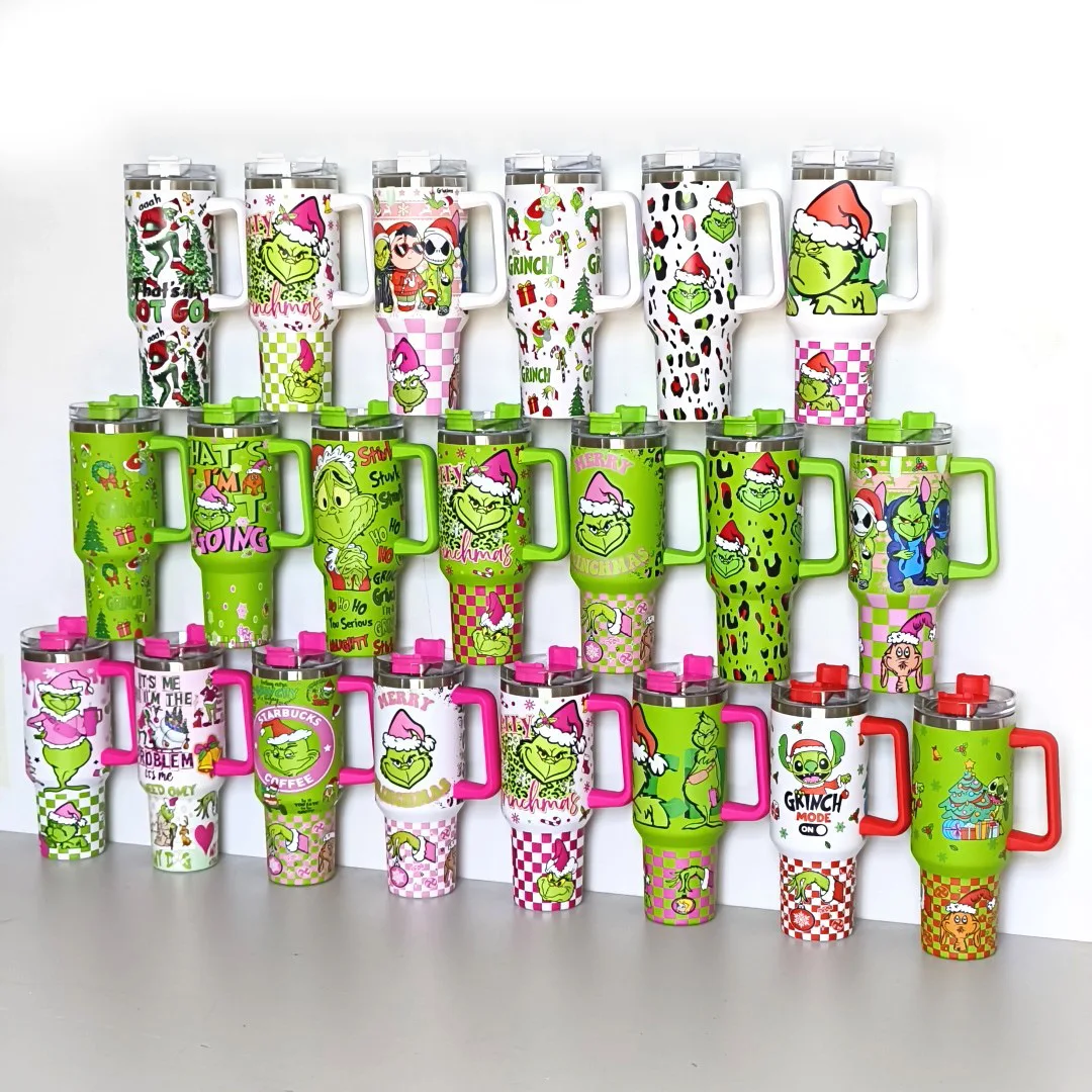 Grinch 40oz Car Cup Stainless steel thermos cup Large capacity 5D Christmas series Ge Ge Ice Bullion cup