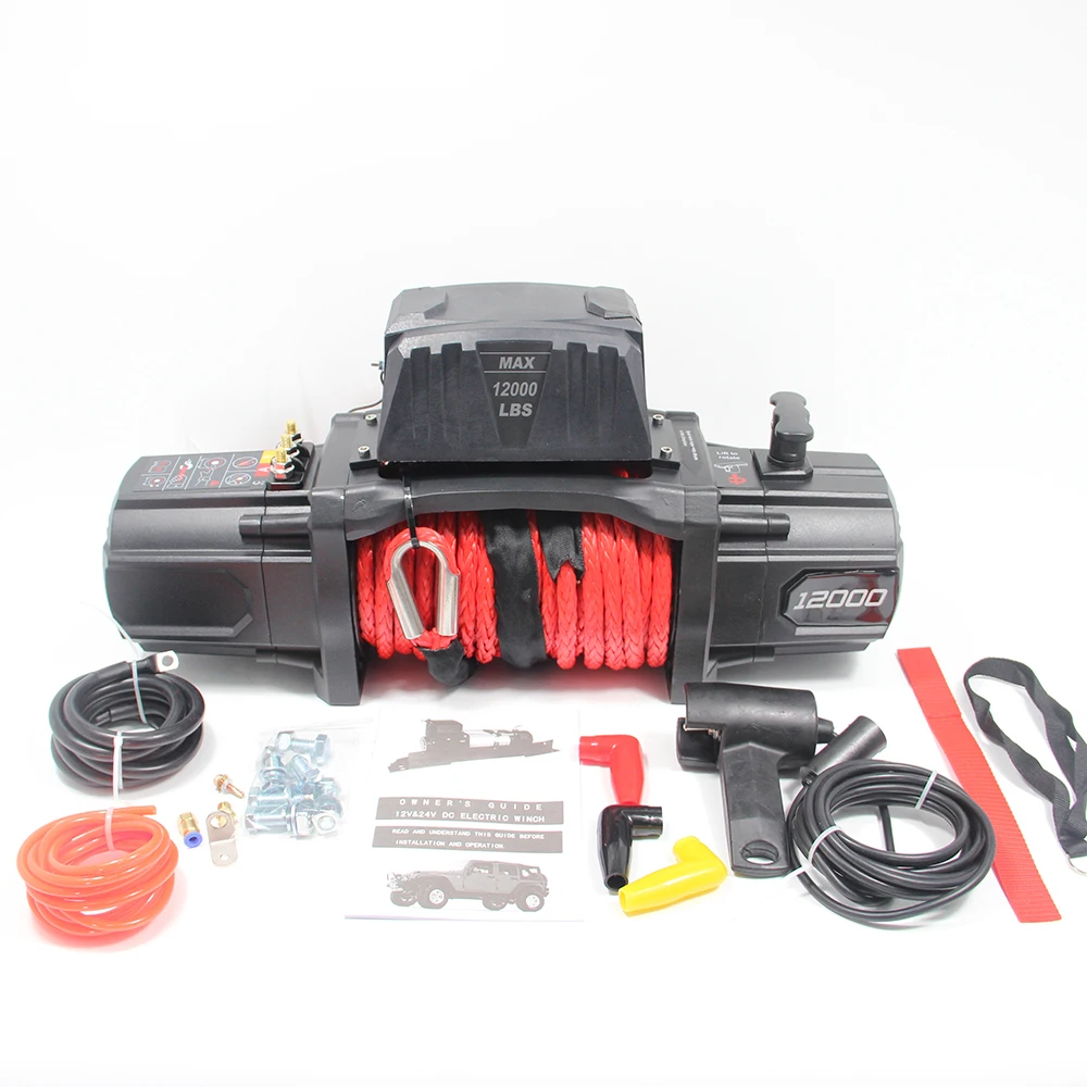 DAO electric winch 12v 12000lbs-13000lbs with synthetic rope for sport