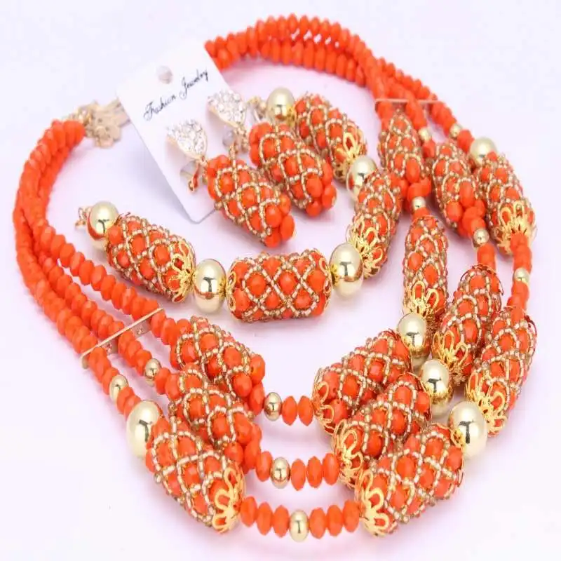 Европейский и американский кристалл, искусственное плетеное ожерелье, браслет, серьги, Африканский Свадебный Модный комплект ювелирных изделий