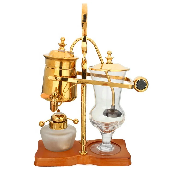Multifunctional Silver Gold Color Belgium Luxury Royal Family Balance Syphon Siphon Coffee Maker