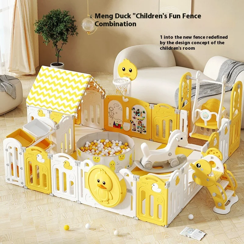 Modern Plastic Playpen for Kids Indoor Home Security Delete Park Baby Toddler Crawling Mat Guard Fence with Bar 2*2.4m