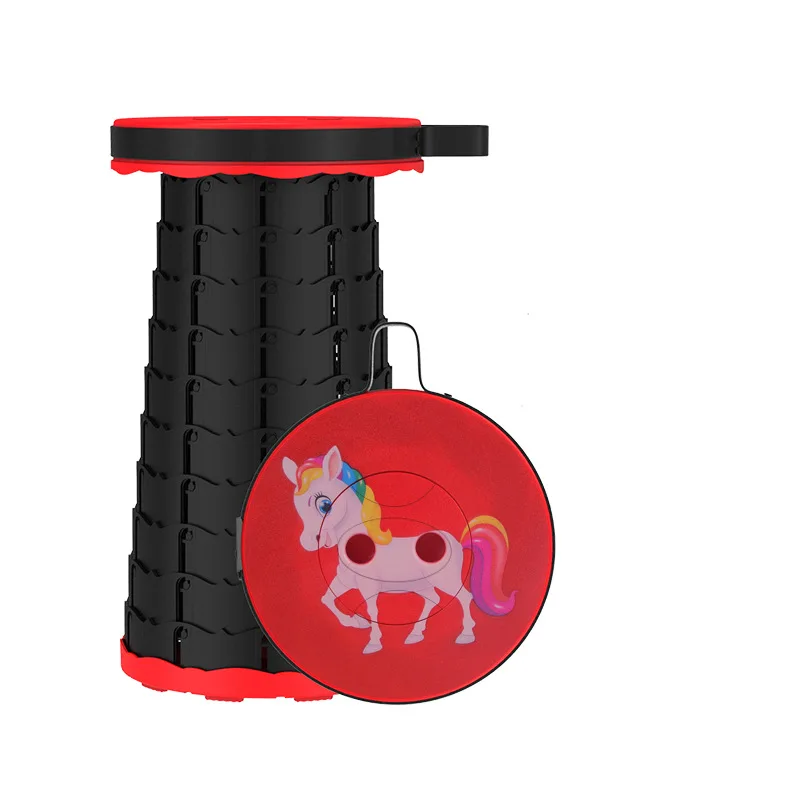 Multi-printed portable folding stool Travel Chair Plastic Stool for sale