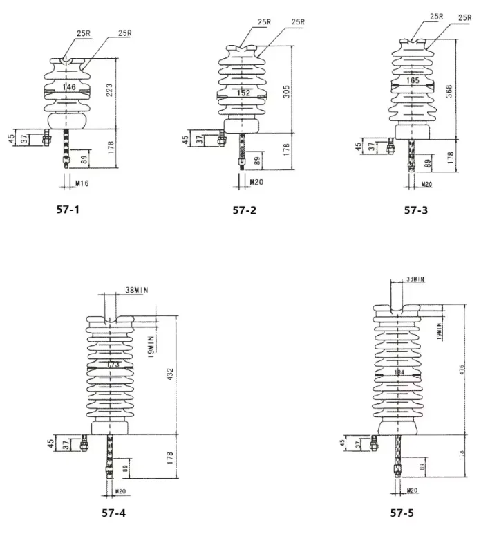 Manufacture High Voltage electric insulator High Temperature Ceramic Post Porcelain Insulators 57-1