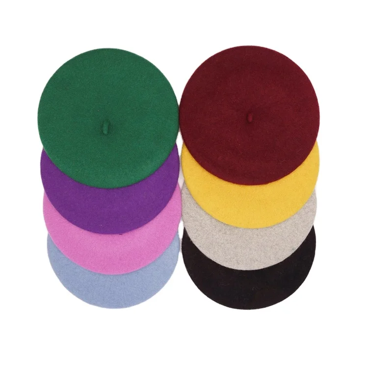 Удобная элегантная шерстяная Дамская Шапка-берет в стиле милитари с плоским верхом