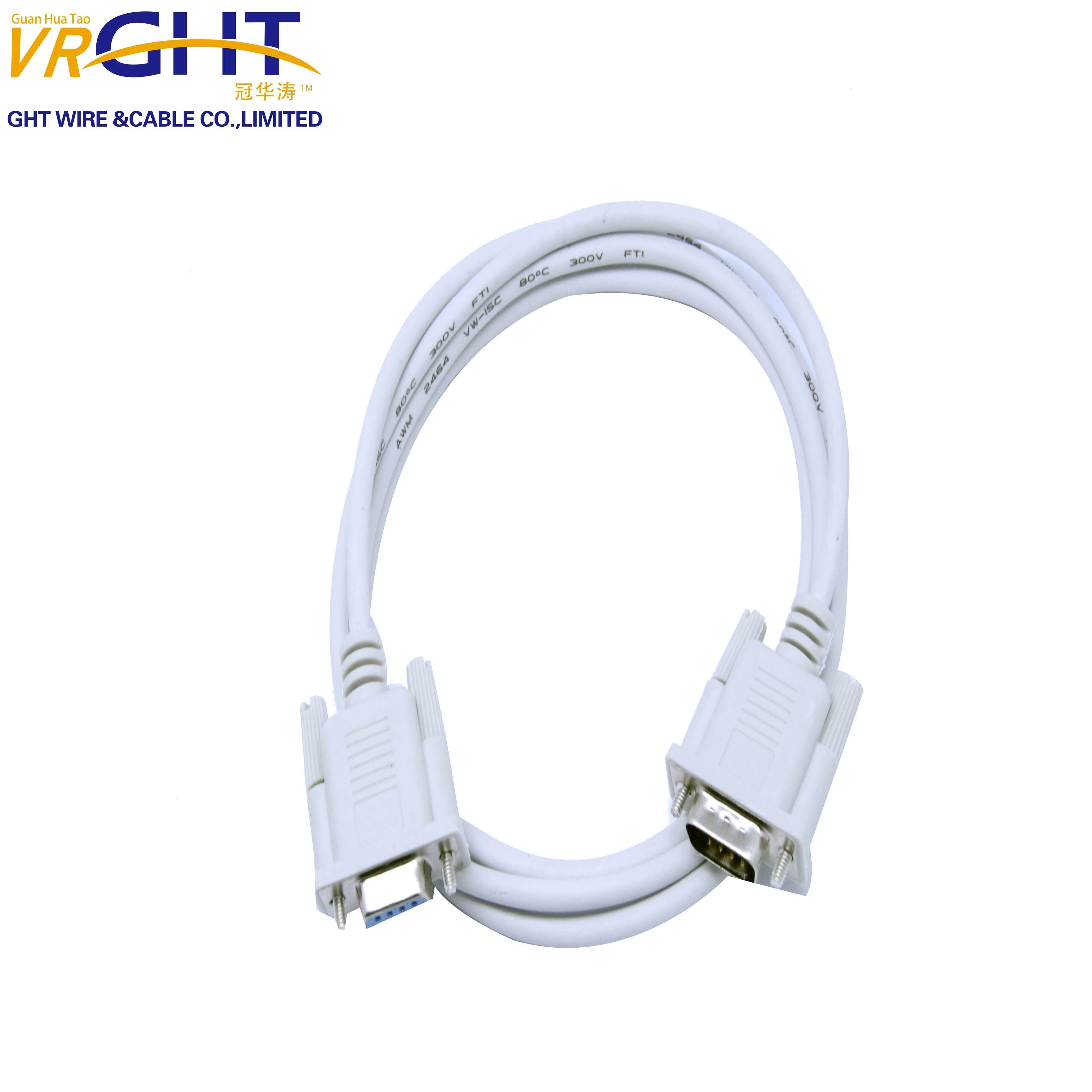 Wholesale 9 pin female to 15 pin male vga D004 DB9 cable for TV projector to computer monitor 10 meter VGA Cable