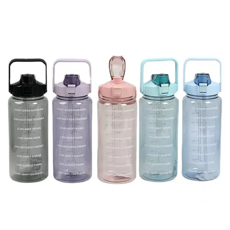 2L Water Bottle with Straw Plastic Water Bottle with Straw 2L Large Water Bottles Enough for Daily Drinking for Indoor Outdoor