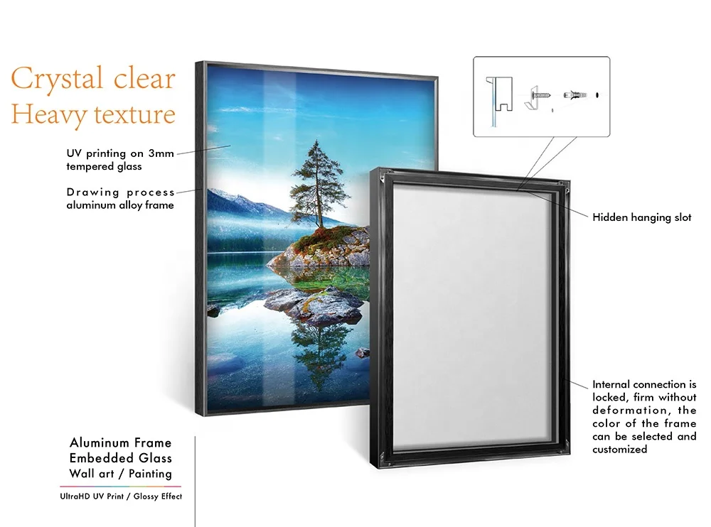 Best Selling Classical Landscape Glass Painting Print Tempered Glass Wall Art