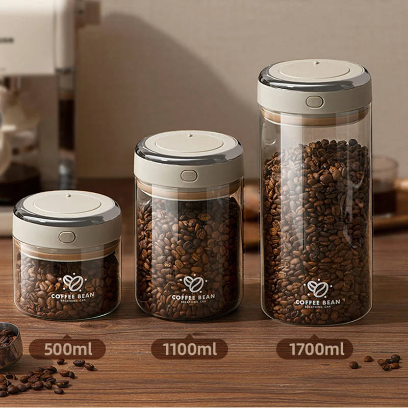 24 New Arrivals Hot Sale Home Use Good Sealing Grain Coffee Bean Storage Container Canister&Waking Coffee Mean Molds 2in1 1700ml