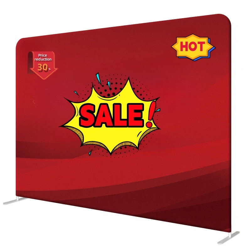 Exhibition Custom Logo Print Tension Fabric Backdrop Stand Stretch Trade Show Event Back Tension Fabric Display Backdrop