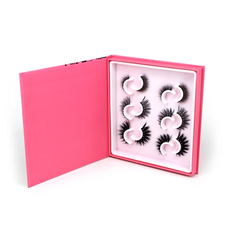 Personalized eyelash books lash packaging book 3 pairs eyelash boxes logo design with matt lamination