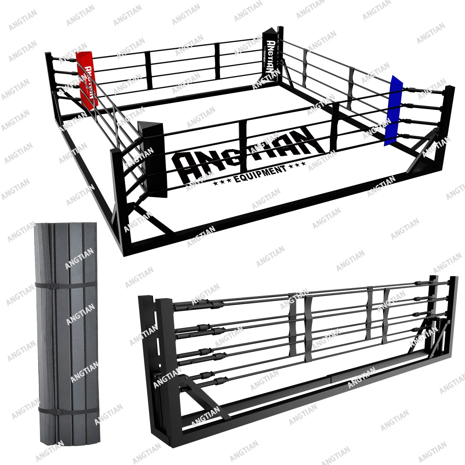 Angtian Custom Foldable Boxing Ring Gyms Sports Equipment Collapsible Daily Training for Kids