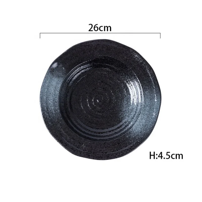 
10inch Japanese Creative Ceramic Salad Plate Pasta Wide Side Dish Western Style Soup Plate 