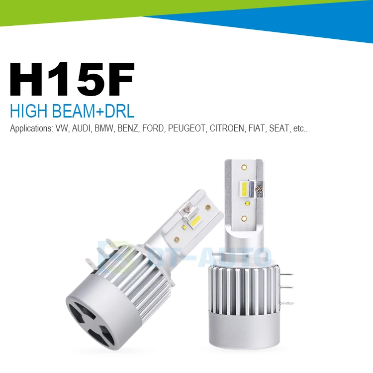 BULBTEK H15 Luces Les Carros 20000LM DRL Para Coches Universal H15 LED Turbos Auto Head Light For Car