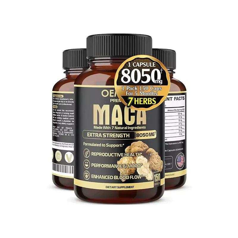 Direct Sales Private Label Man Energy Supplement Boost Power Natural Booster Strong Maca Root Pills Maca Capsules