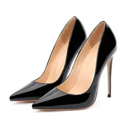 High Quality Patent Leather Office Lady Spike Heels Shoes Classic Women Heels Sandals