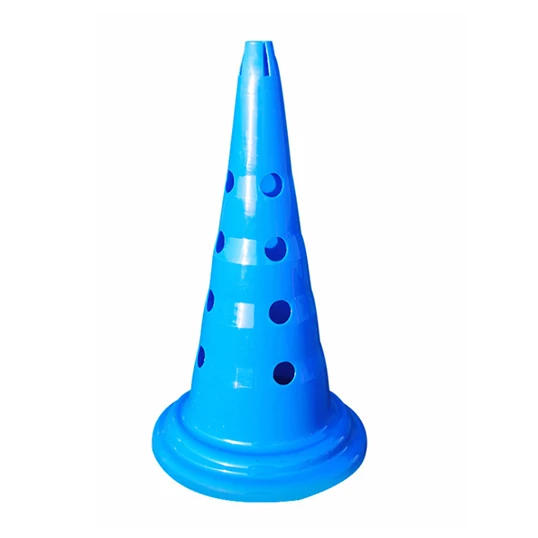 Оптовая продажа профессиональных красочных тренировочных конусов для скоростных тренировок с небольшими отверстиями, пластиковый конус