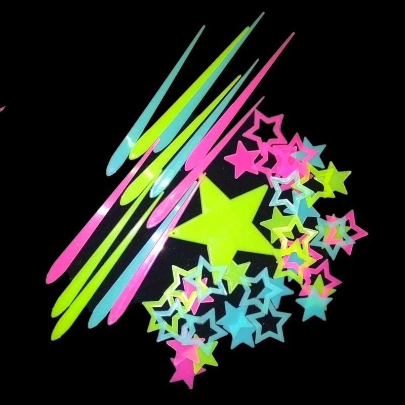 Myway 3D Fluorescent Luminous Night Glow in The Dark Stars Wall Sticker For Kids Room Decoration