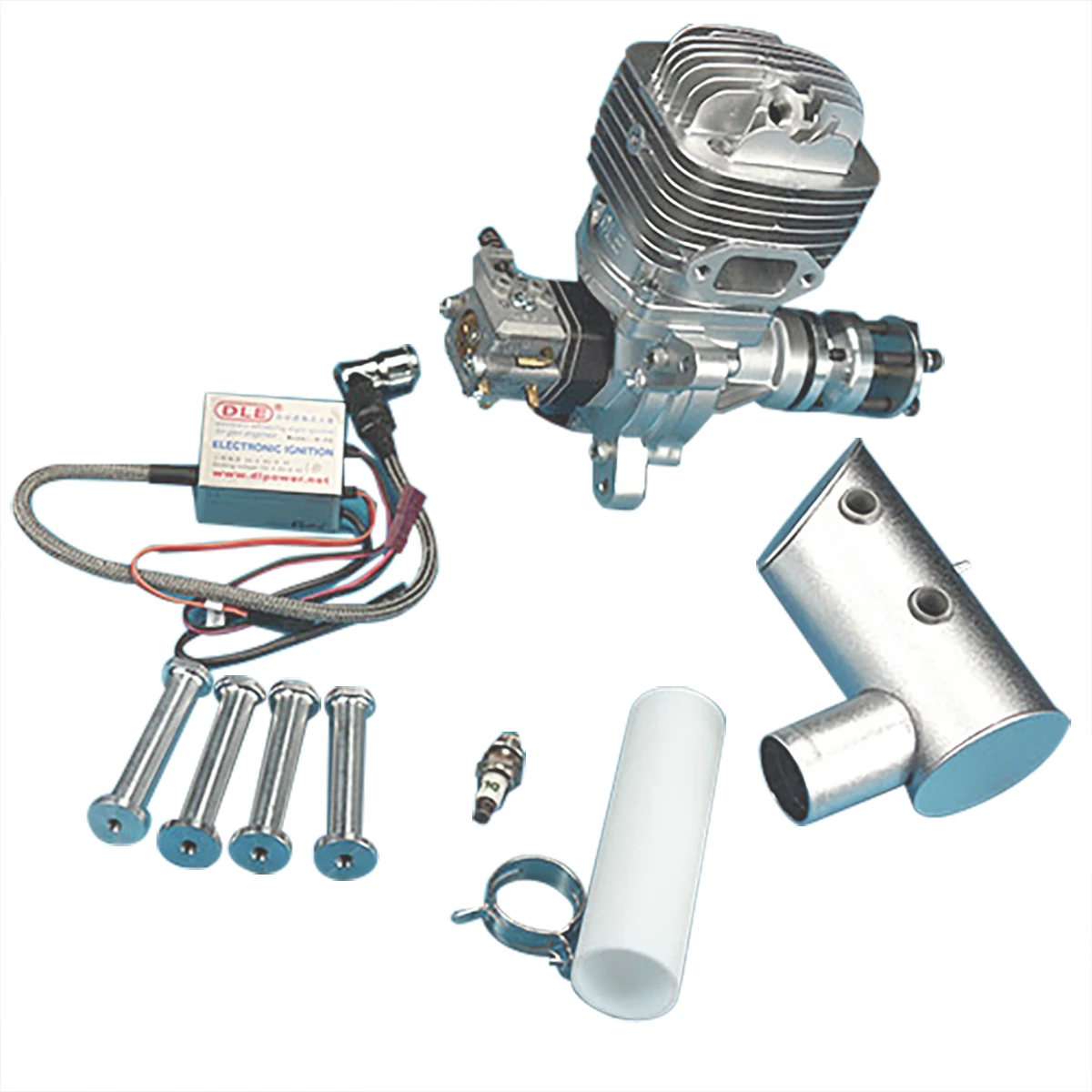 DLE61 61CC GAS Engine For RC Airplane Fixed Wing Model Single Stroke DLE Two Exhaust Wind Cold Hands Start After Stroke