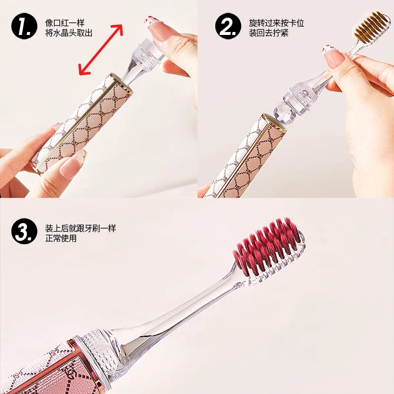Factory Wholesale Crystal Handle Wide Head Teeth Brush Ultra Soft Plastic toothbrush Manual Adult Carbon Bristle Toothbrushes